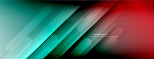 Fototapeta premium Dynamic lines abstract background. 3D shadow effects and fluid gradients. Modern overlapping forms