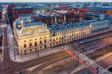 Łódź, Poland- view of the Poznański Palace. - obrazy, fototapety, plakaty
