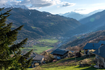 Tarentaise french alps mountains by spring