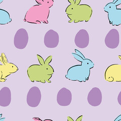 Easter Egg Bunny Seamless Pattern