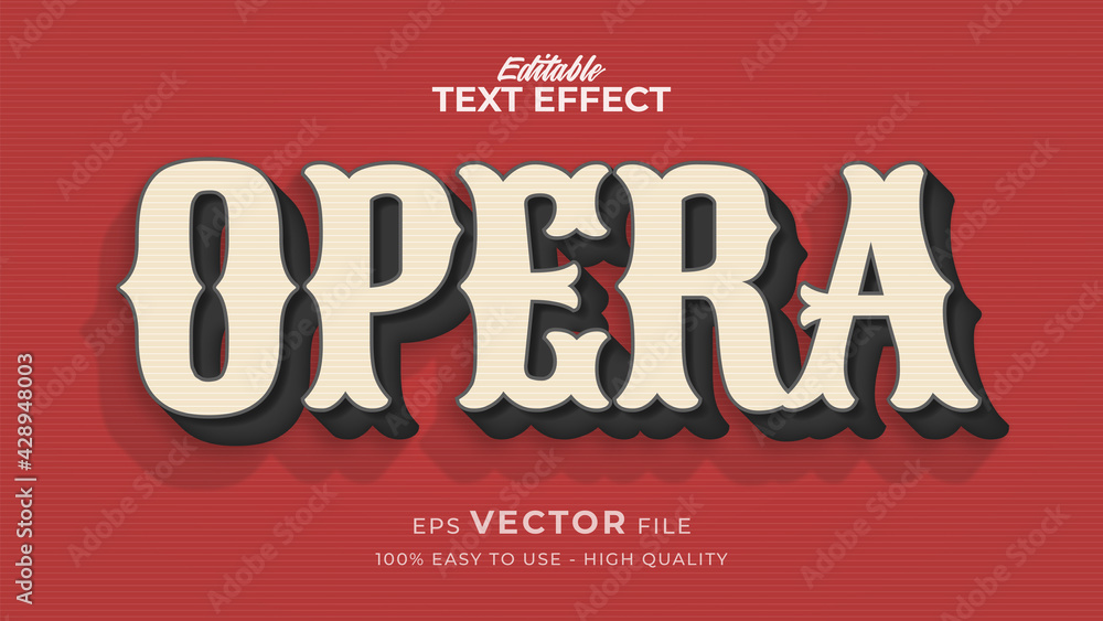 Poster editable text style effect - opera retro text style theme