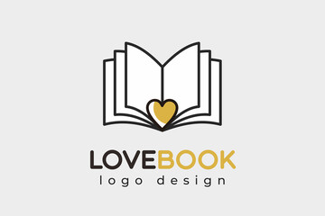 Love book logo vector icon illustration