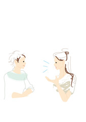 会話をする女性