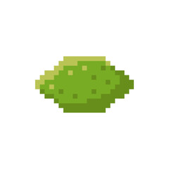 Pixel art green lime icon. Pixel retro game lime symbol. 8 bit or 16 bit style lime icon for game or web design. Cute Flat Vector pixel art green fruit or berry icon.
