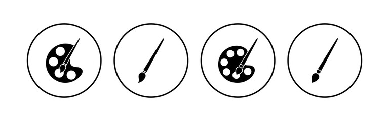 Paint icon set. paint brush icon vector. paint roller icon vector