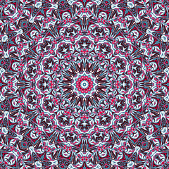 Seamless abstract pattern. White, red and khaki mandala.