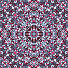 Seamless abstract pattern. White, red and khaki mandala.