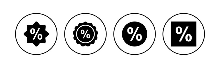 Discount icon set. Discount tag icon.