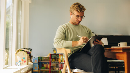 Designer working from home