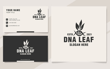 Fototapeta premium Vintage DNA leaf logo template monogram style