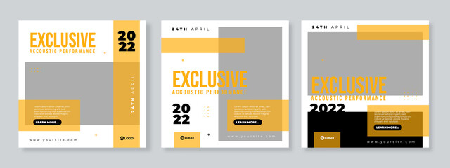 Music banner for social media post template vector