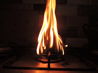 fire in the fireplace