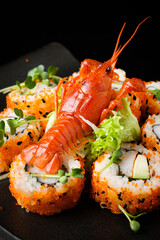 sushi with crayfish and avocado