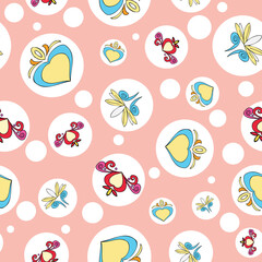 Vector pastel background Brittany celtic, Breton trational folklore symbols seamless pattern. Seamless pattern background