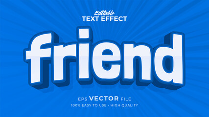 Editable text style effect - blue and white comic text style theme