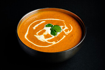 lentil cream soup with coconut milk
