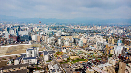 Skyline Aerial view in Kyoto