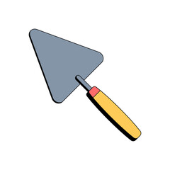 Building trowel. Construction tool. Bricklayer equipment. Vector illustration in flat style on white isolated background. Icon.