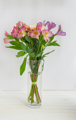 Flowers on a light background. Background for postcards and banners on