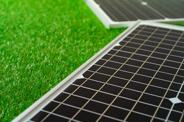 Alternative energy solar power panel close up