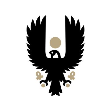 horus eagle falcon bird egyptian logo vector icon illustration