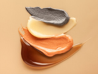 Cosmetic wax or paraffin liquid. Vaseline. Depilation or facial care mask