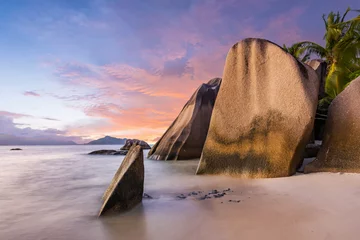 Washable wall murals Anse Source D'Agent, La Digue Island, Seychelles Anse Source d'Argent tropical beach in the Seychelles