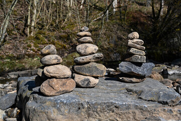 stack of stones in the forest
