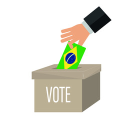 Brasil Elections Vote Box Vector Work. People voting.