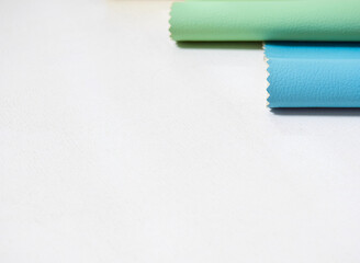 Leather samples in various colors.