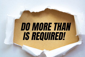 Do more than is required!