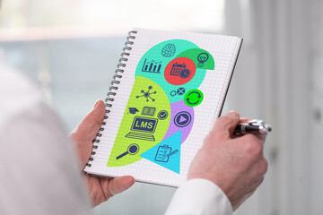 Lms concept on a notepad
