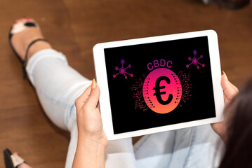 Cbdc concept on a tablet