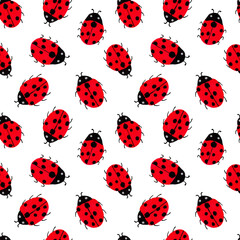 Ladybird seamless pattern. Illustration for fabric und textile design, wallpaper, wrapping, surface design, decoration.