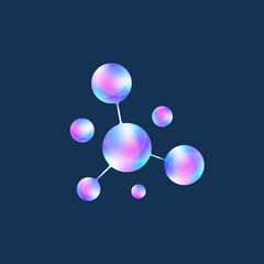 Logotype icon dna, molecule, atom, gene, neural, neuron. Template Logo for medicine, science, technology, chemistry, biotechnology, illustration.