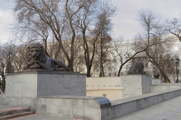  Fountain with lions on the square of Soviets