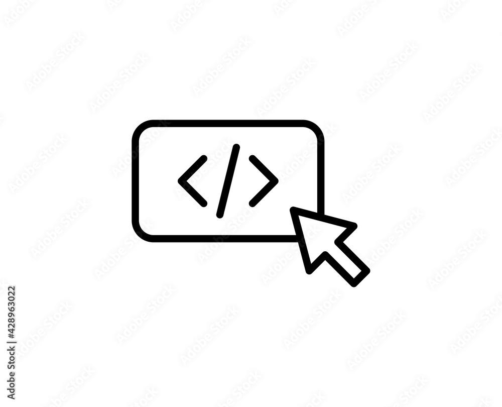 Poster code line icon