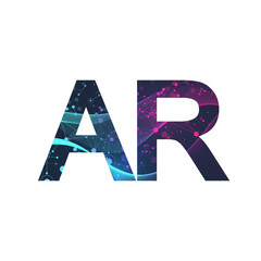 Augmented reality concept banner, AR. Virtual reality and augmented reality logo. Modern technologies sci-fi concept, illustration