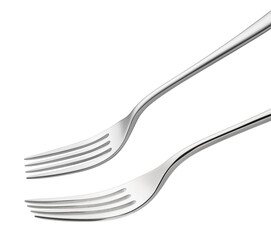 kitchen steel forks isolated on white