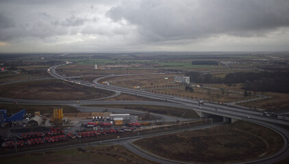 Fototapeta premium Paris Charles de Gaulle Airport.View from aircraft