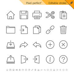 Fototapeta premium Application toolbar thin icons. Pixel perfect. Editable stroke.
