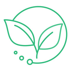 Icon green leaves Organic in circle Eco product   logo Vegan SPA isolated vector graphic
