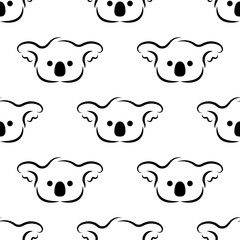 Seamless pattern with a koala. Vector illustration