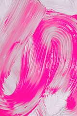 Pink and white Brush strokes mixed paint background. Minimal abstract creamy, make-up creative wallpaper