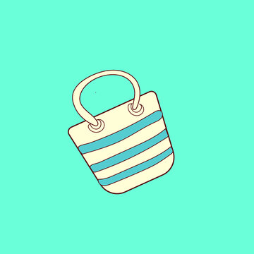 sea summer bag travel style vector
