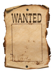 Wild west wanted poster isolated on white - 428966249
