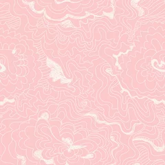 Printed kitchen splashbacks Light Pink Abstract hand drawn unusual floral pattern on the seamless backdrop