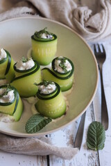 courgette roulée au fromage de chèvre 