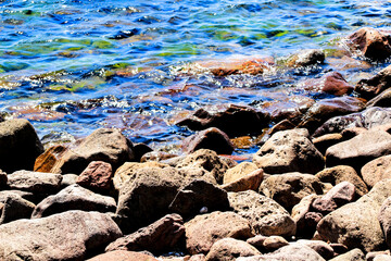 Rock textures on the shore in Cabo de Gata, Almeria