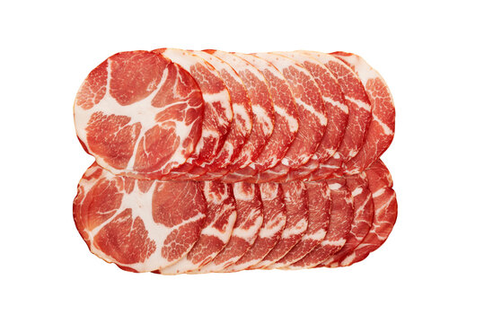sliced capocollo. Italian meat
